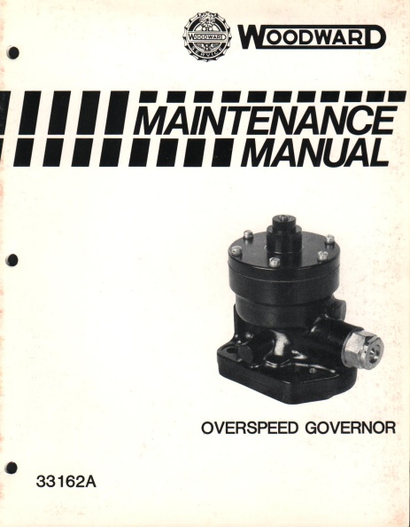 Woodward Overspeed Governor manual 33162A | OldWoodward History Gallery